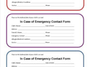 Emergency Contact Card Template For Medical Alert