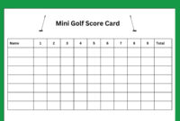 Golf Score Card Template For Accurate Record Keeping