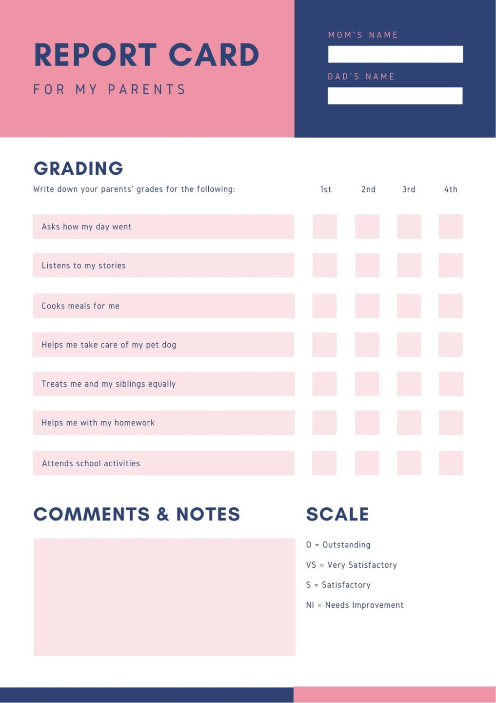 Page  - Free, printable, customizable report card templates  Canva