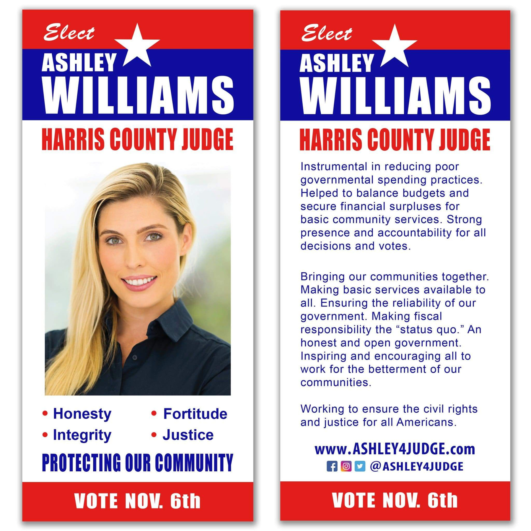 Political Palm Card / Push Card Templates - SET UP ONLY - PC-