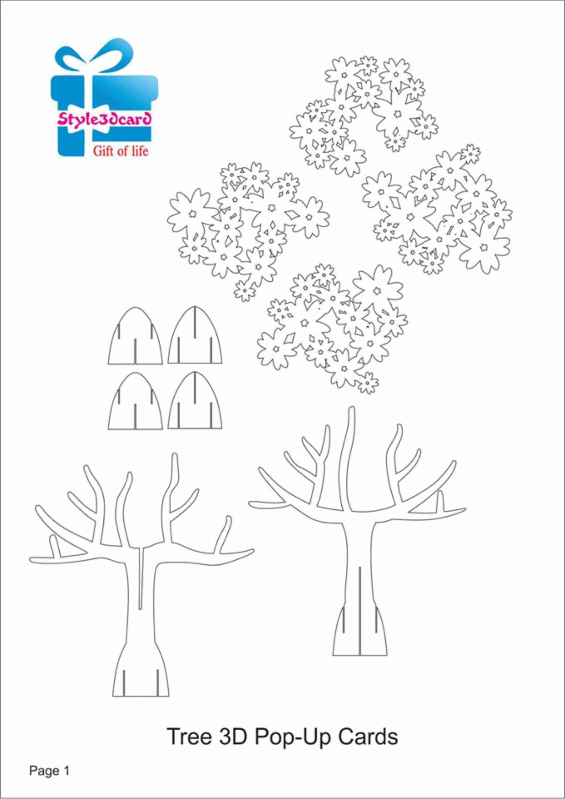 Pop Up Tree Card Template