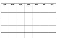 Blank Activity Calendar Template