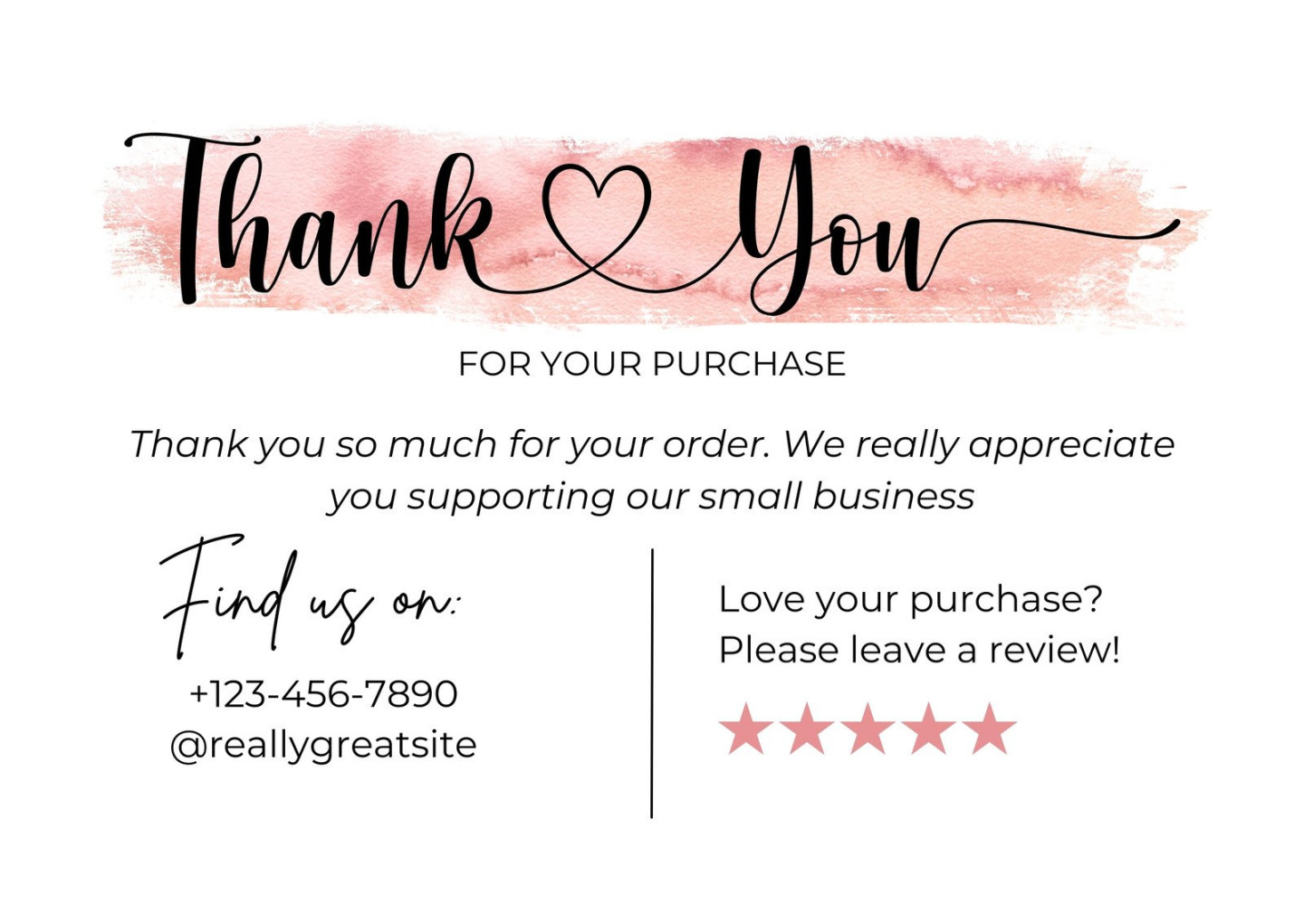 Printable, customizable thank you card templates  Canva