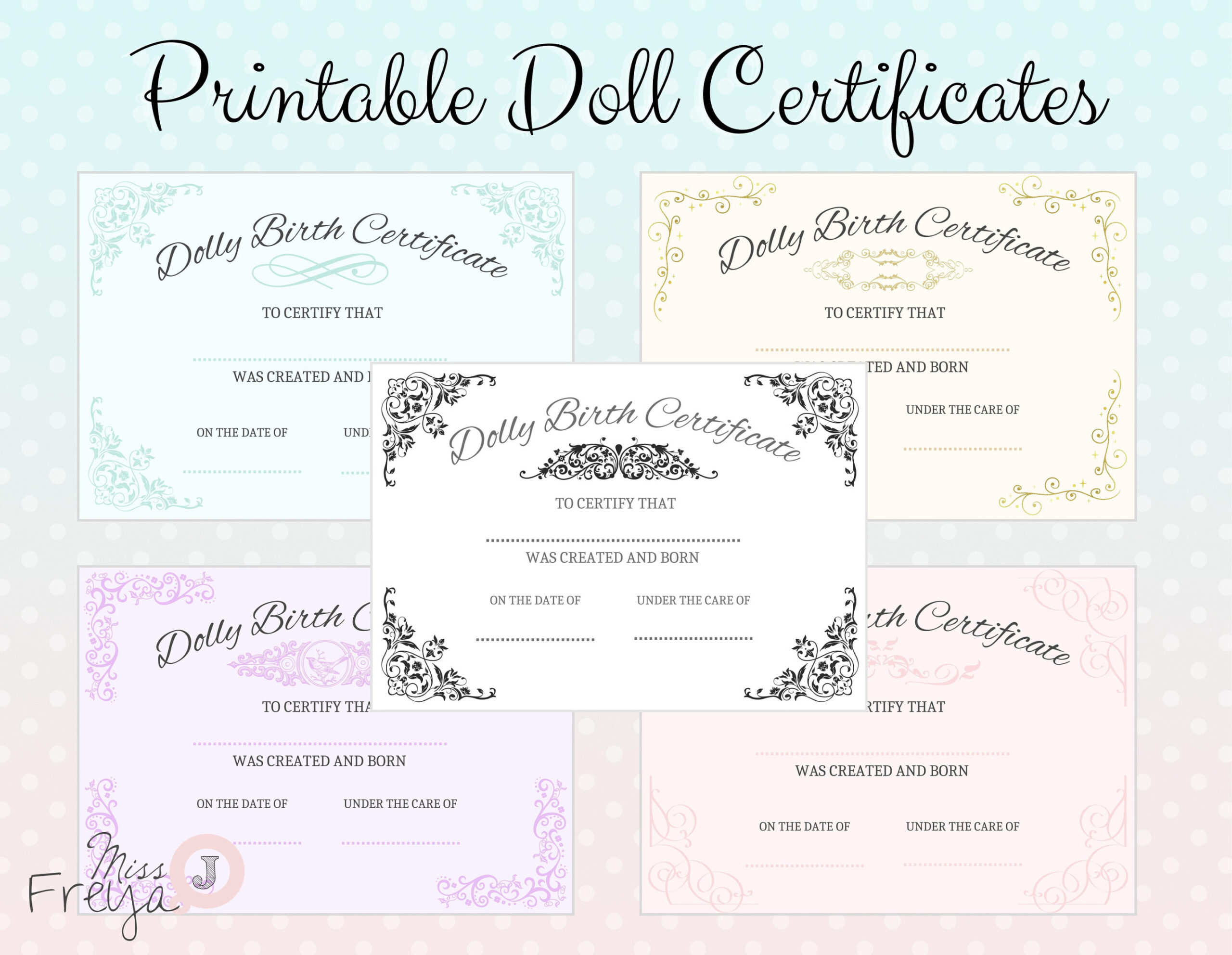 Printable Doll Birth Certificate for Doll Customisers, Blythe Doll