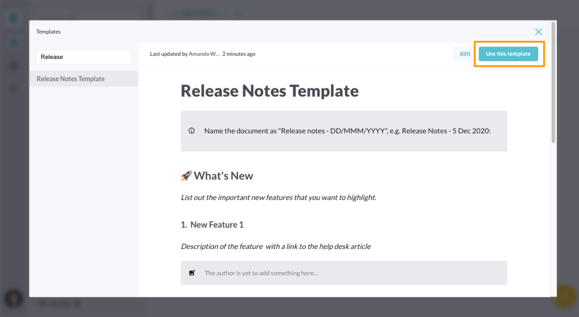 Product Release Notes Template for Software Development  Kipwise