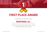 First Place Achievement Certificate Template