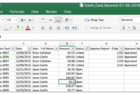 Credit Card Statement Template Excel