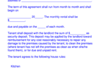 Bedroom Rental Agreement Template