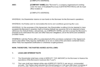 Free Shareholder Loan Agreement Template