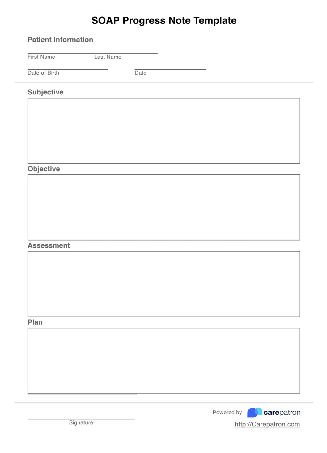 SOAP Progress Notes Template PDF