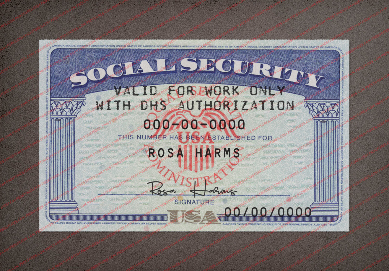 Social Security Card Template  - PSD Stores