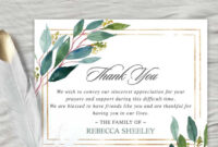 Heartfelt Expressions Of Gratitude: A Formal Sympathy Thank You Card Template