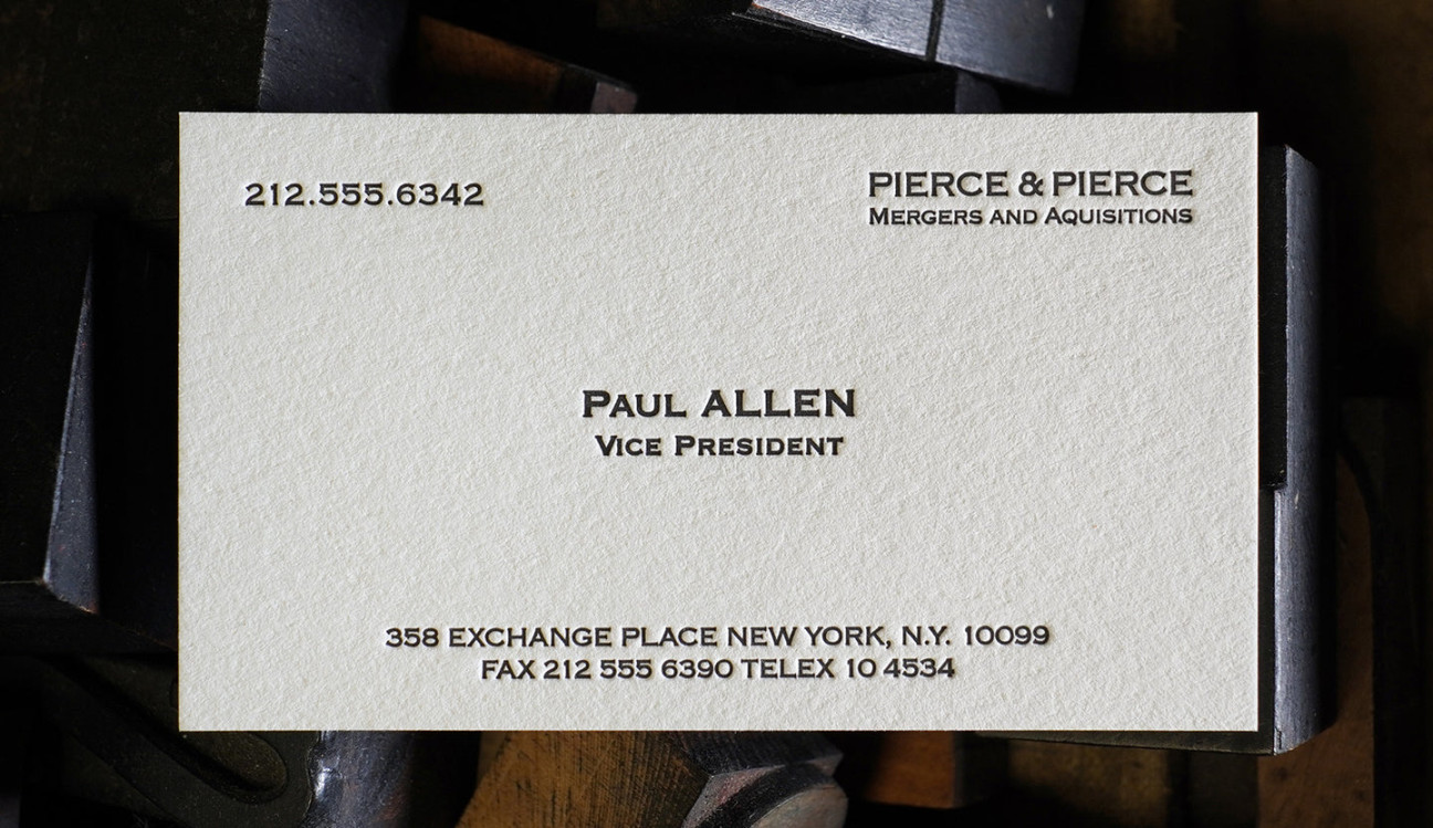 The Paul Allen Business Card – Hoban Cards