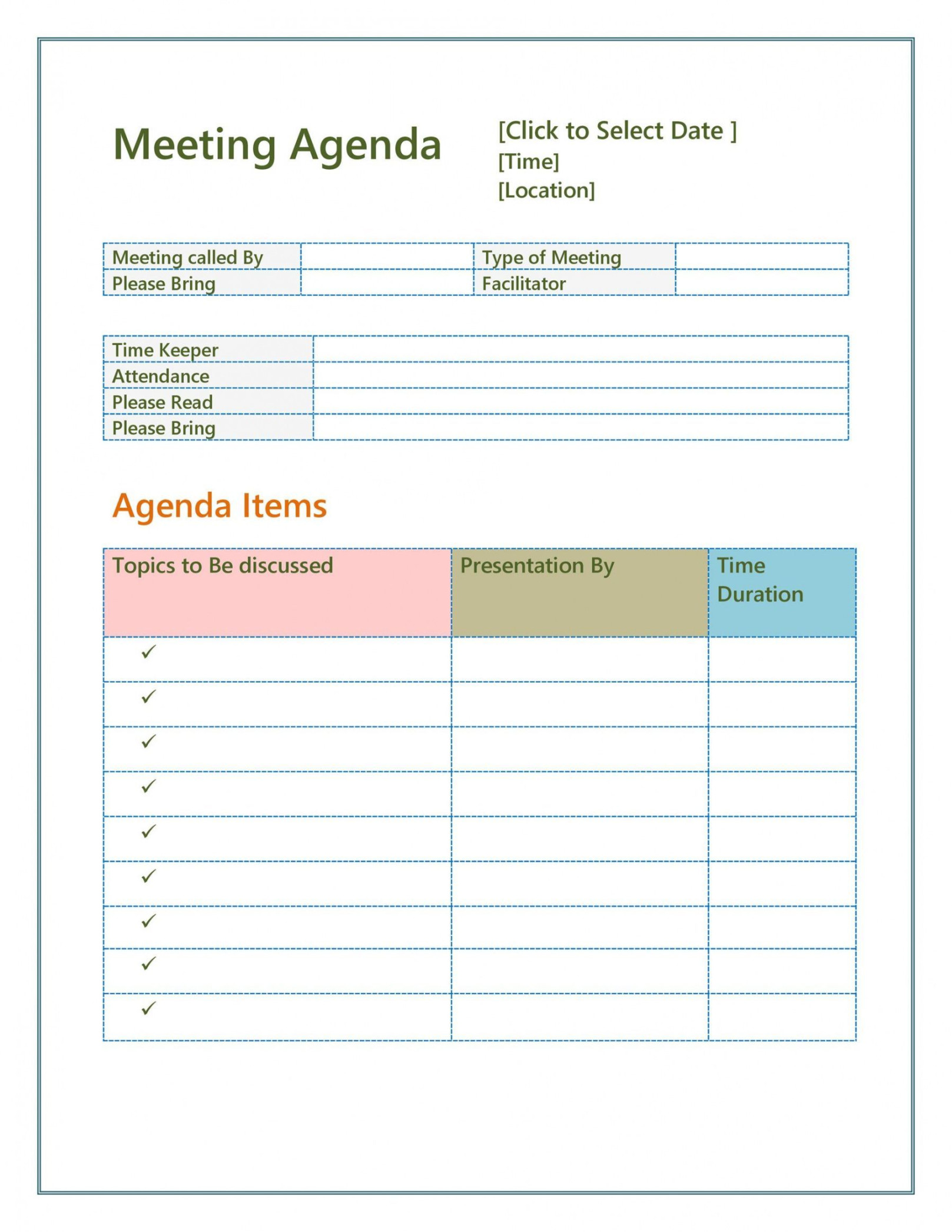 Weekly Operations Meeting Agenda Template