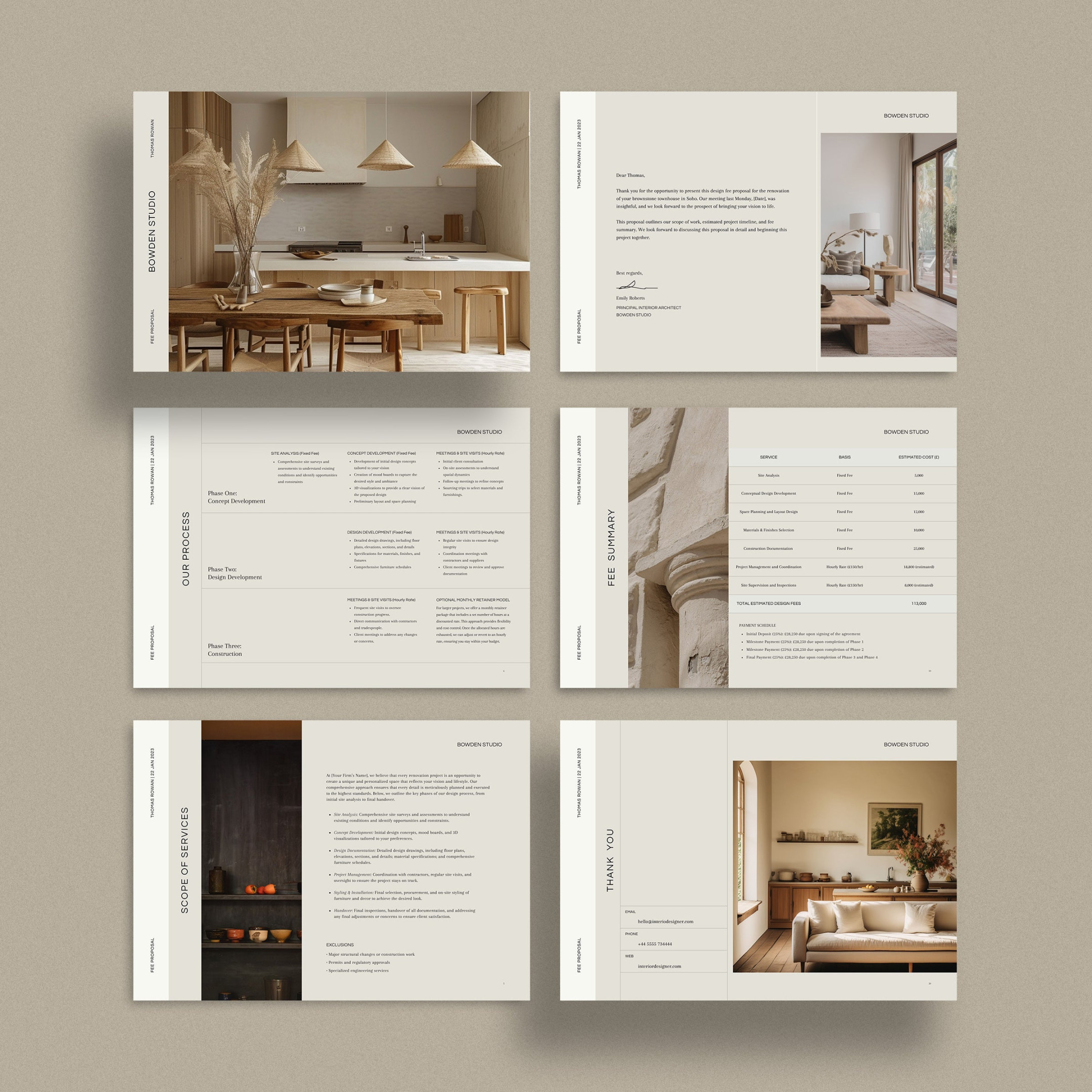 Bowden  Interior Design Fee Proposal Template