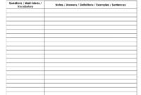 Cornell Notes Template Document