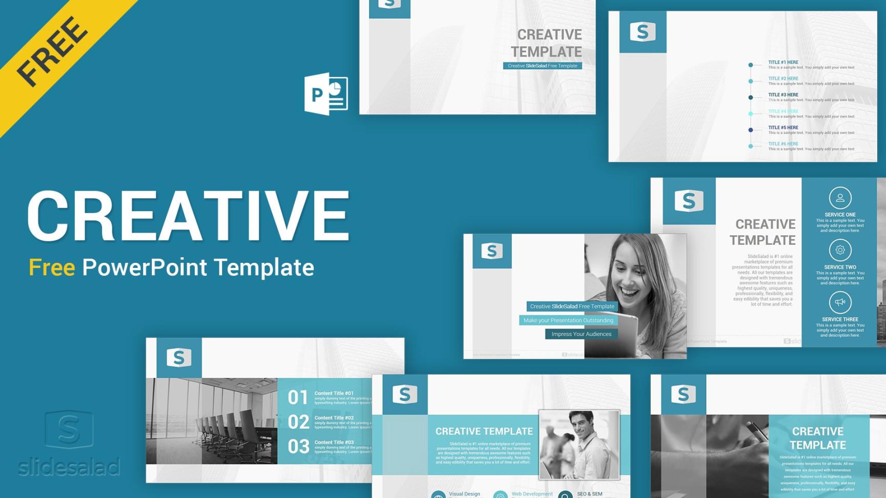 Creative Free Download PowerPoint Template - SlideSalad