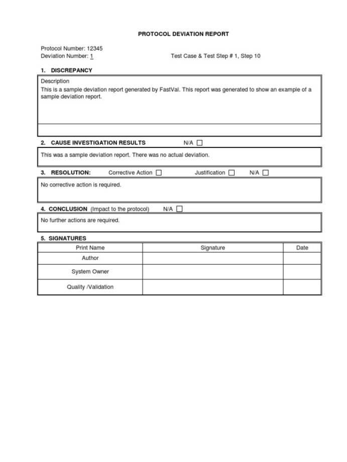 Deviation Report Template  PDF