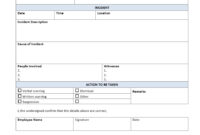 Incident Report Form Template For Microsoft Word