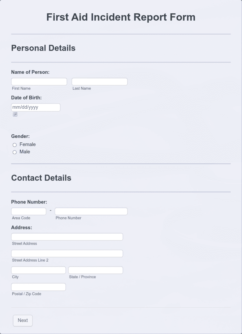 First Aid Incident Report Form Template  Jotform