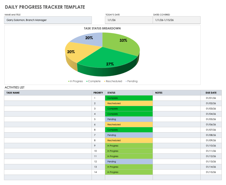 Free Daily Progress Report Templates  Smartsheet