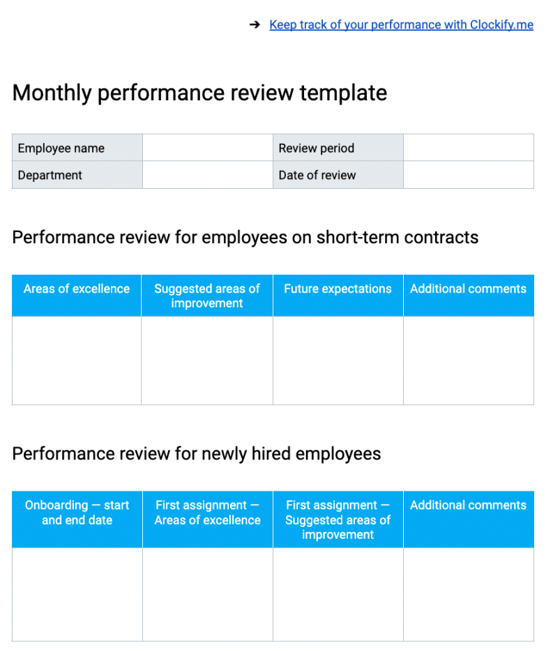 Free Employee Performance Report Templates