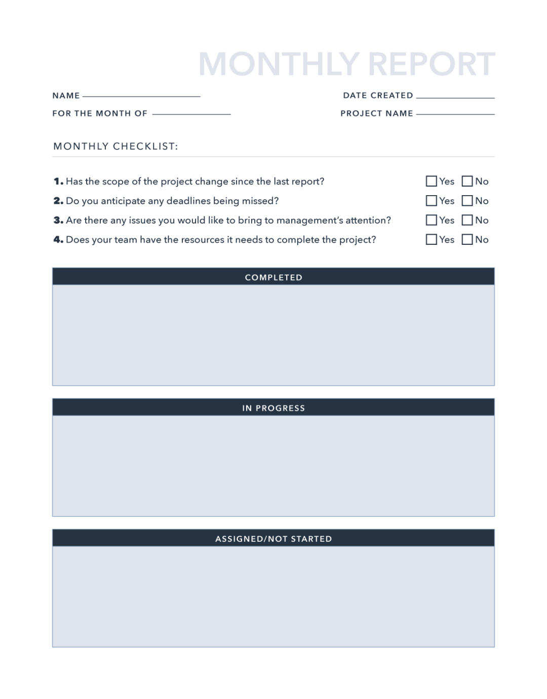 Free Monthly Report Template for Word  Excel  PDF  Google Docs