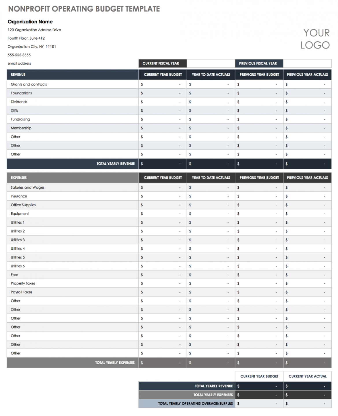 Free Nonprofit Budget Templates  Smartsheet