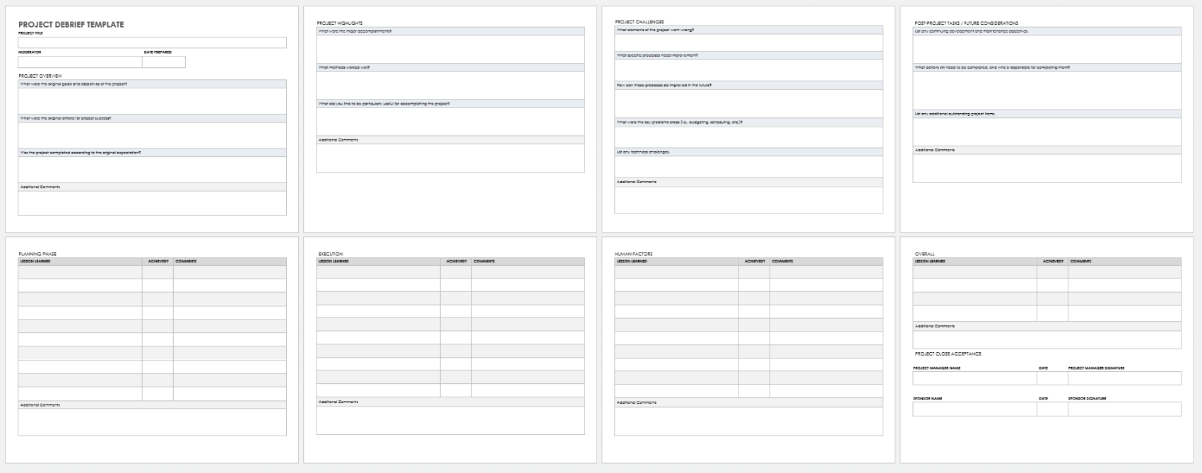 Free Project Debrief Templates  Smartsheet