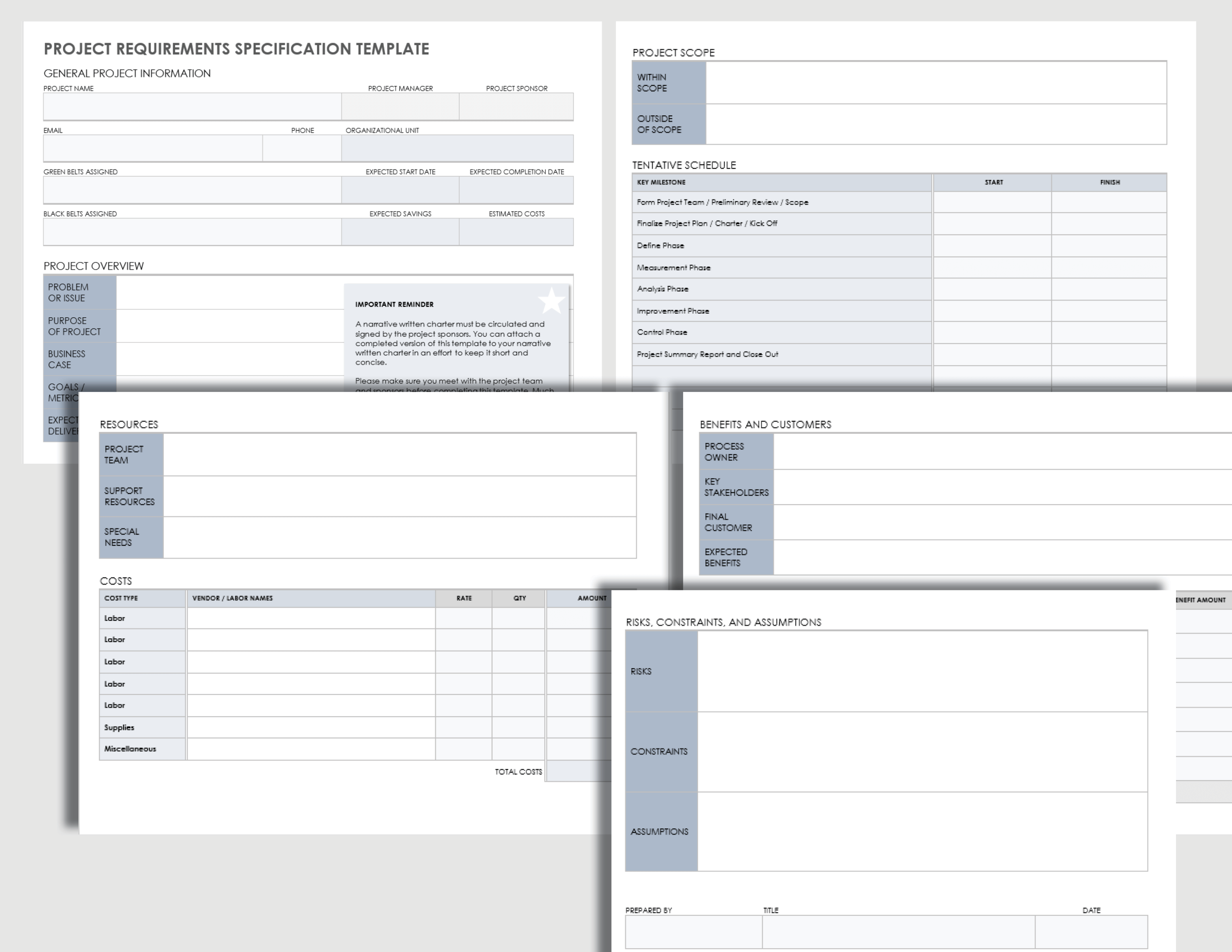 Free Project Requirement Templates  Smartsheet