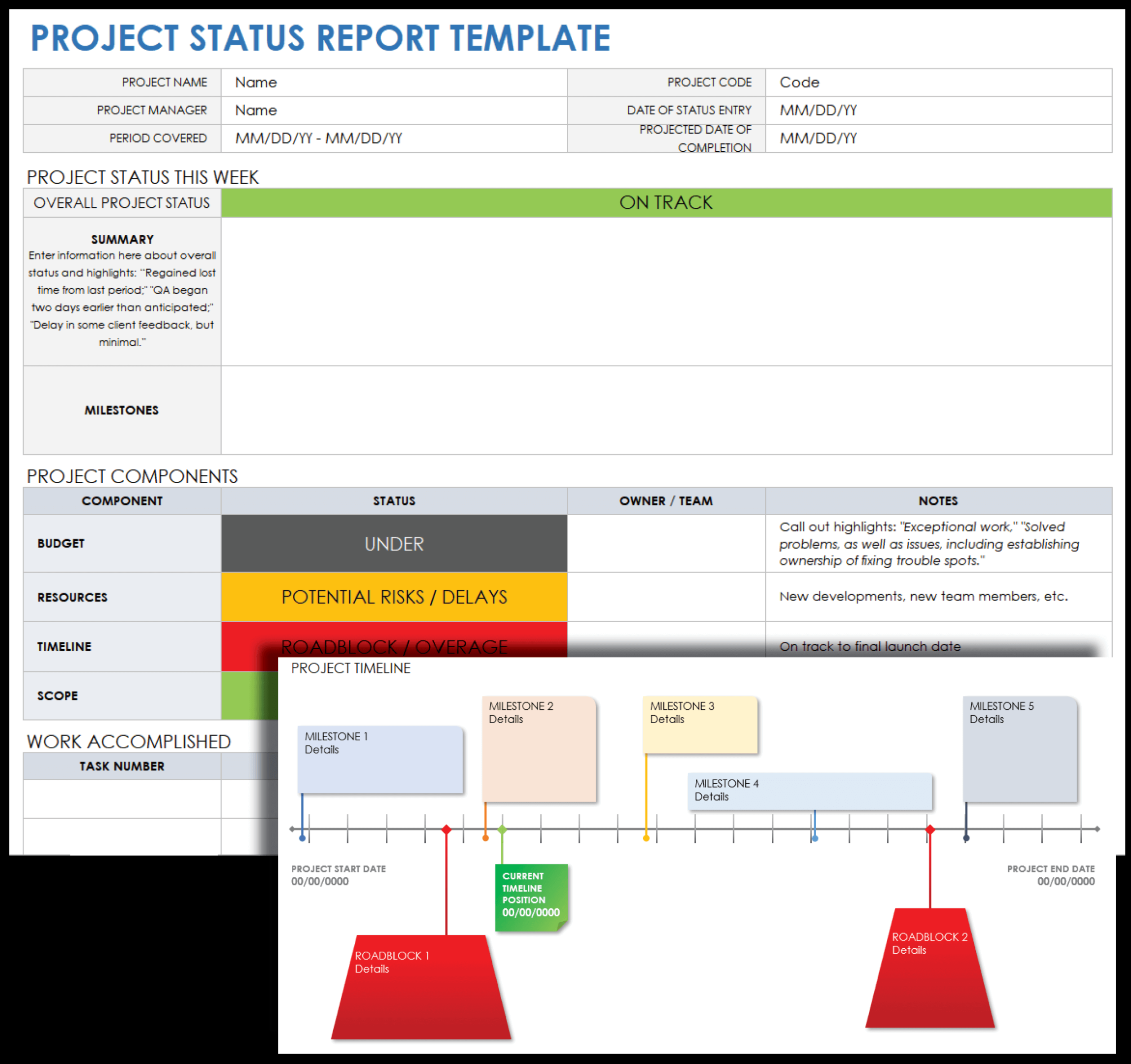 Free Project Status Templates  Smartsheet