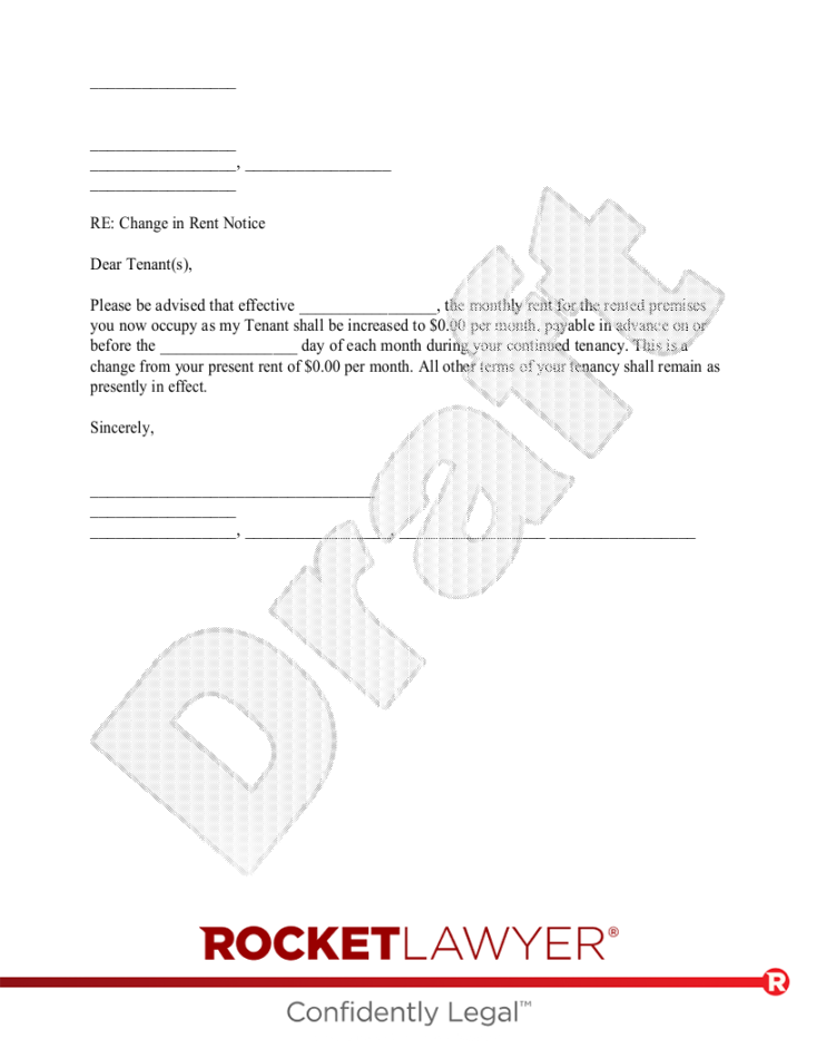 Free Rent Increase Letter Template & FAQs - Rocket Lawyer