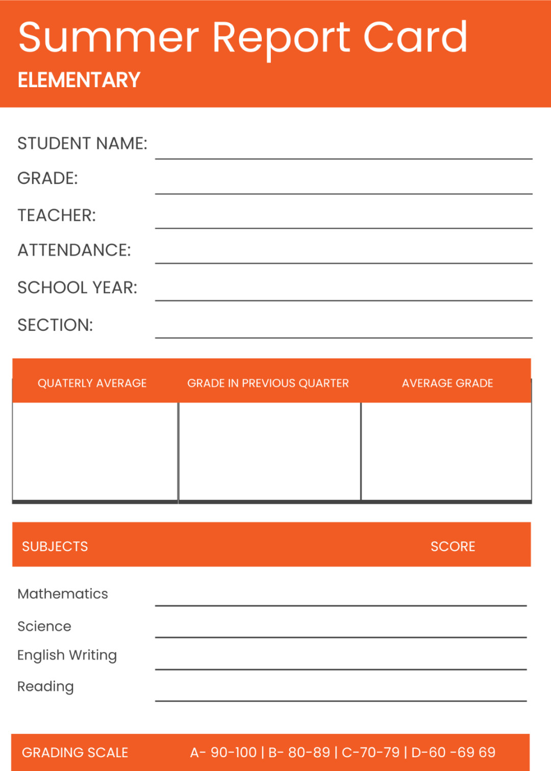 FREE Report Card Templates & Examples - Edit Online & Download