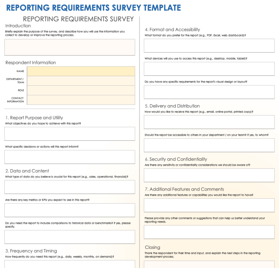 Free Reporting Requirements Templates: All Types & Formats