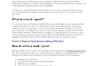 Crafting A Comprehensive Work Report Template: A Formal Guide