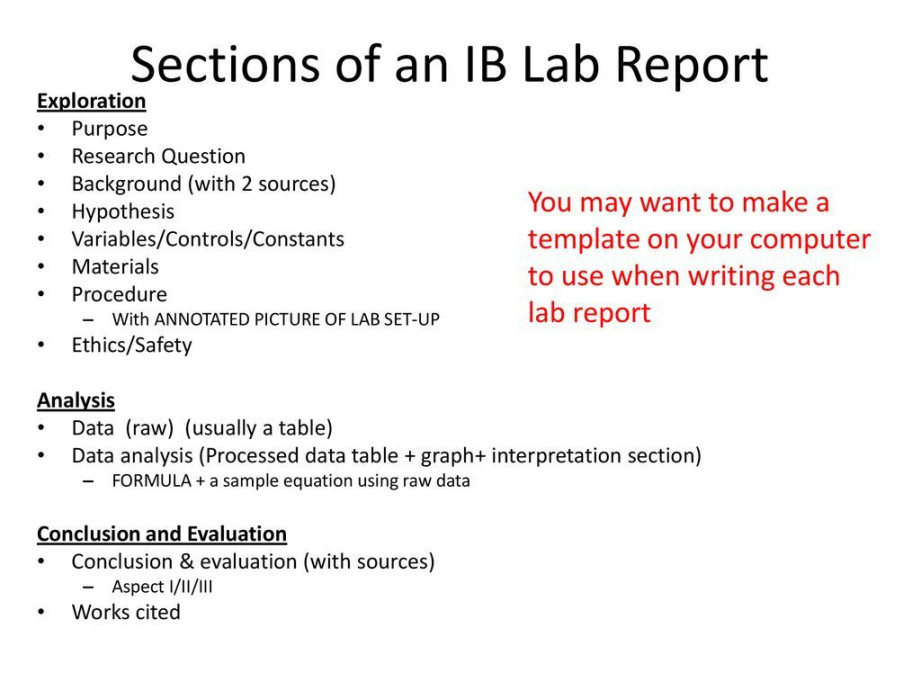 Ib Biology Lab Report Guidelines – Ppt Download within Ib Lab