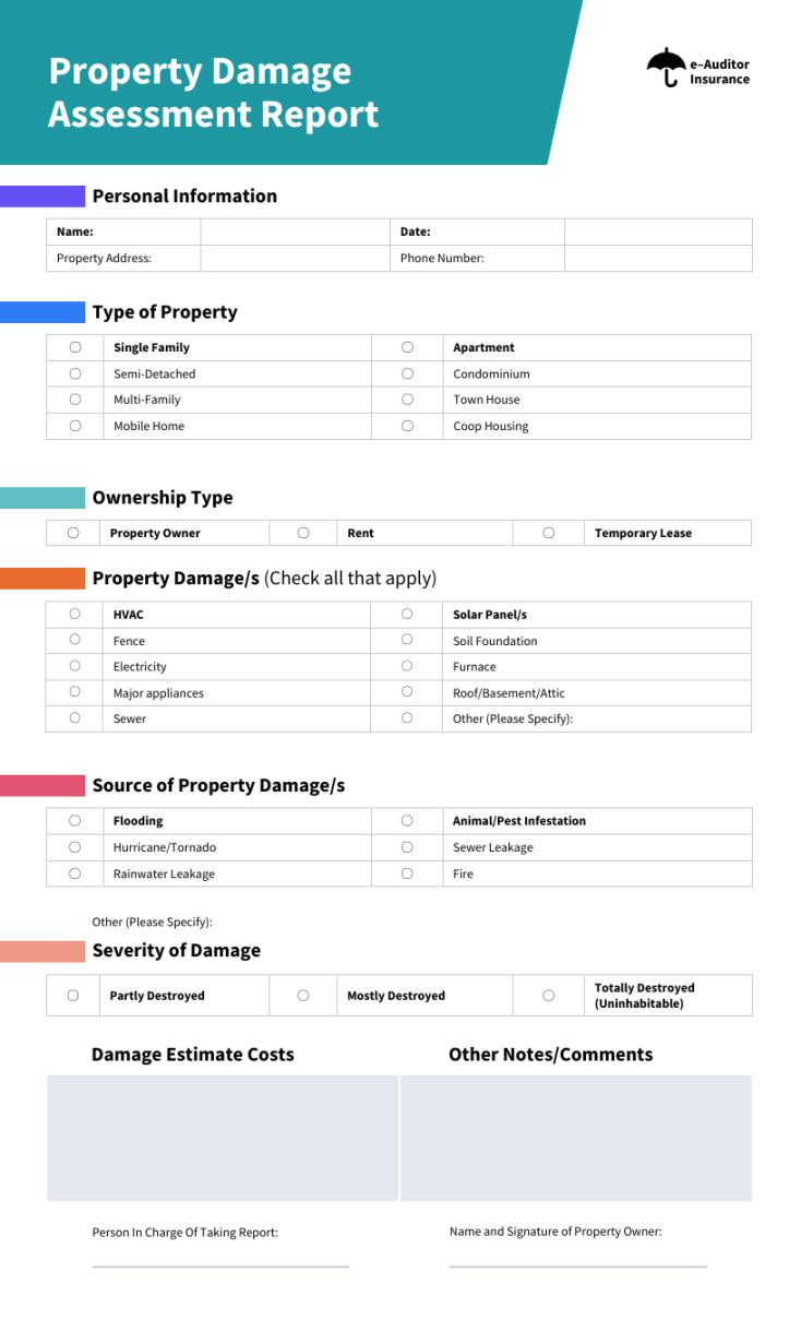 Insurance Damage Report Template - Venngage