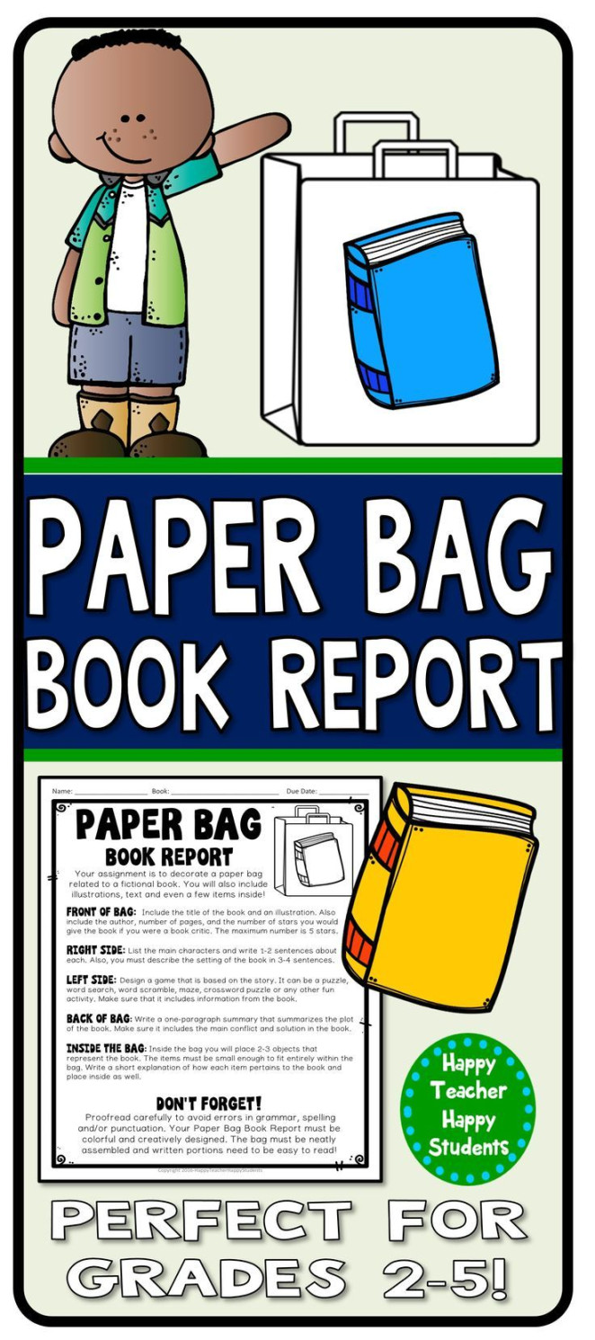 Paper Bag Book Report Template  Decorate a Paper Bag Based on a