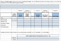 Flexible Budget Performance Report Template