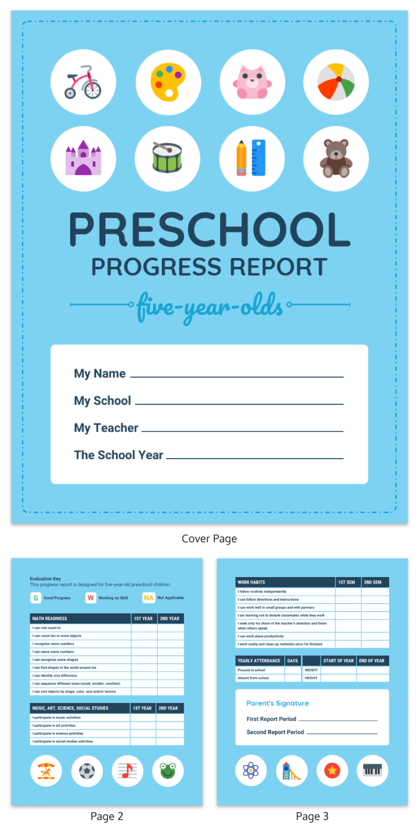 Preschool Progress Report - Venngage