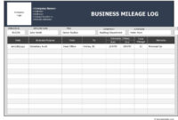 Mileage Report Template