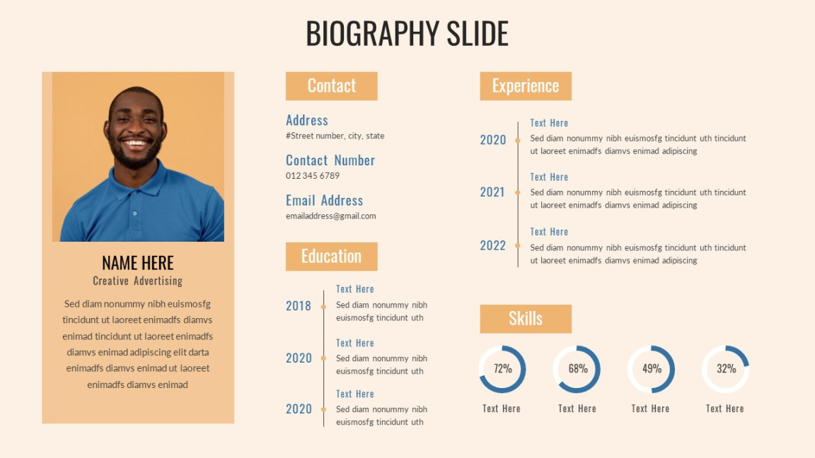 Professional Bio Slide Template For PowerPoint Presentation - SlideKit