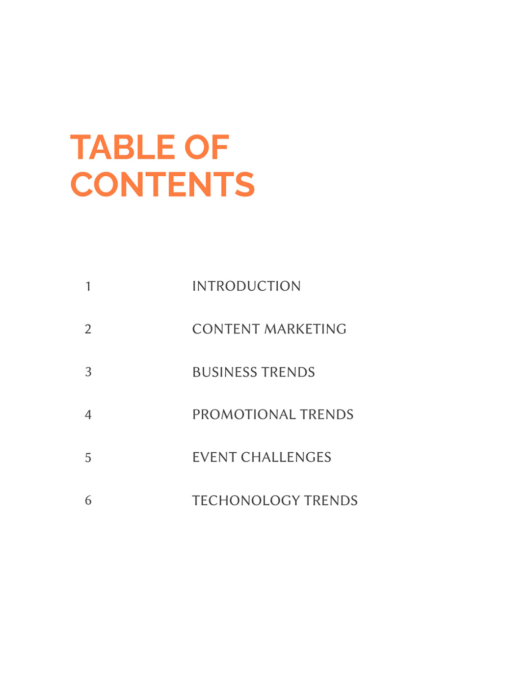 Professional Table of Contents Templates [ Update]