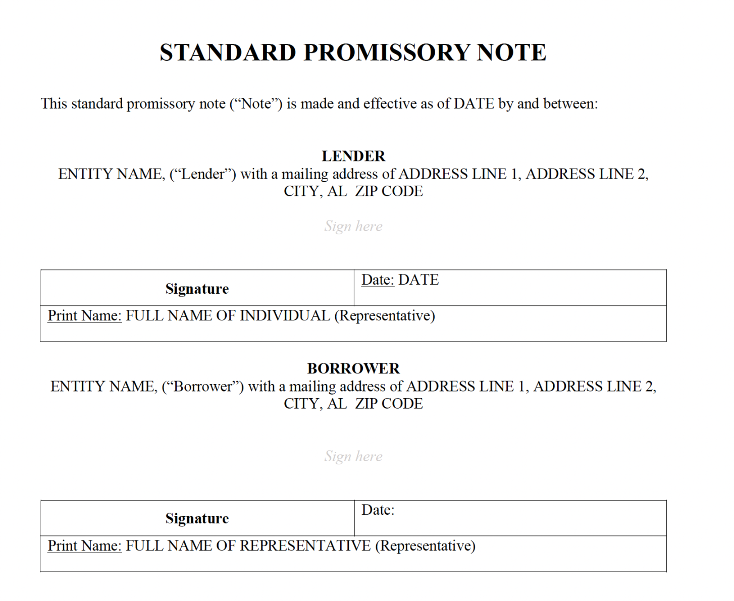 Promissory Note: Templates & Samples