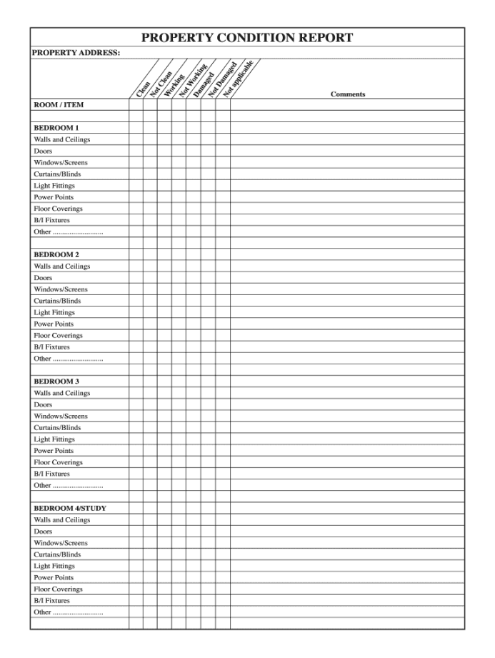 Property Condition Report Template - Fill Online, Printable