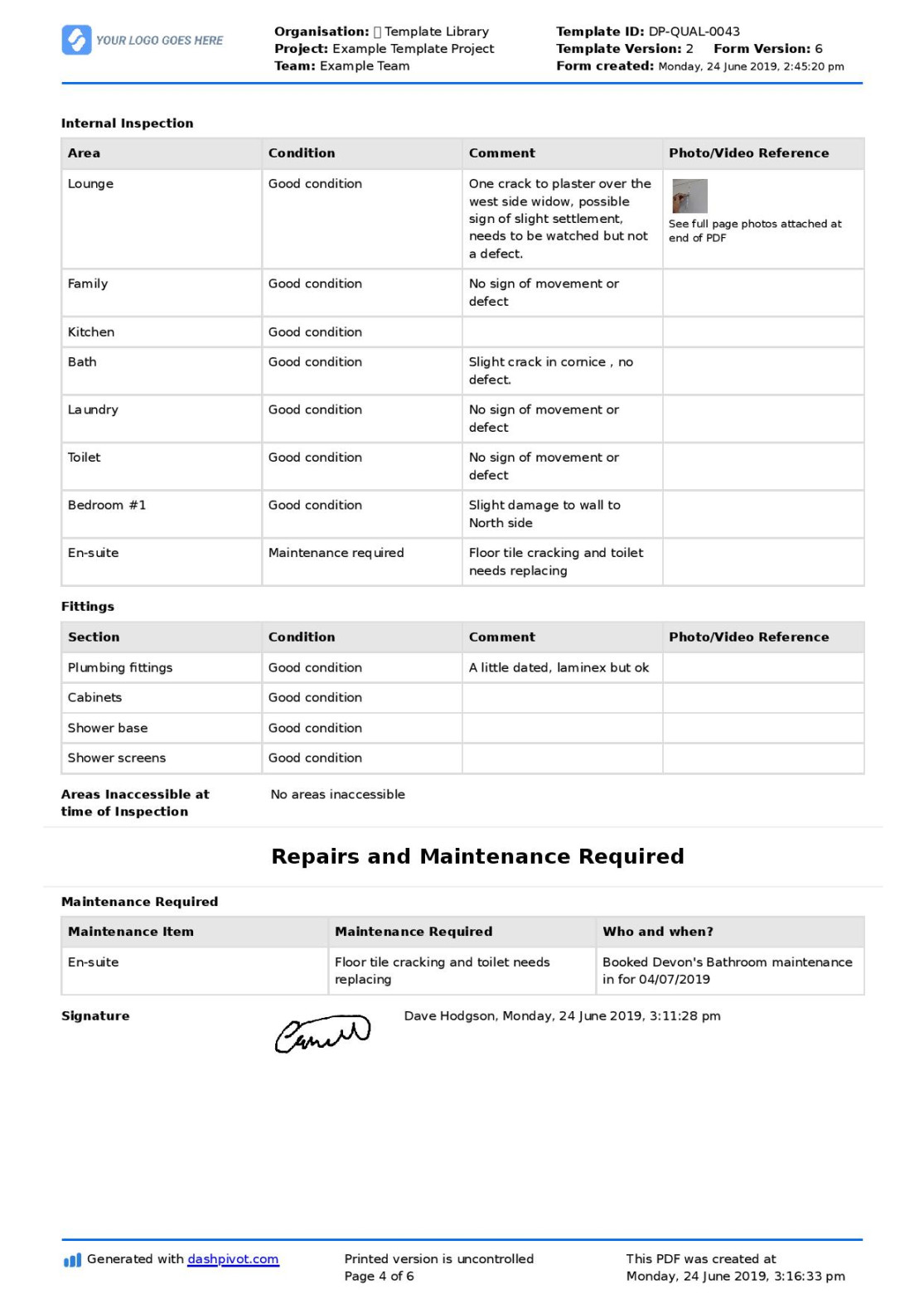 Property Inspection Report Template: Free & customisable example