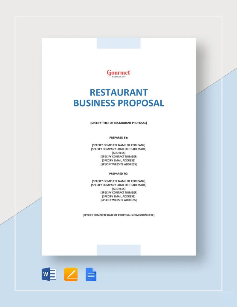 Restaurant Business Proposal Template in Word, Pages, PDF, Google