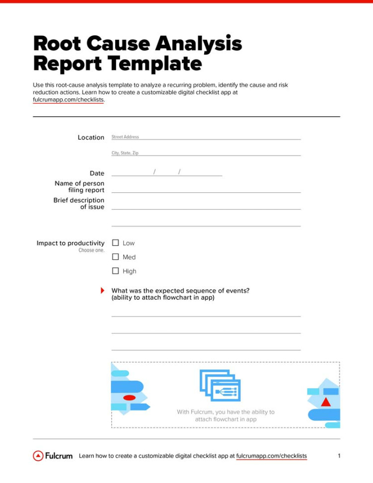 Root cause analysis report template  Fulcrum