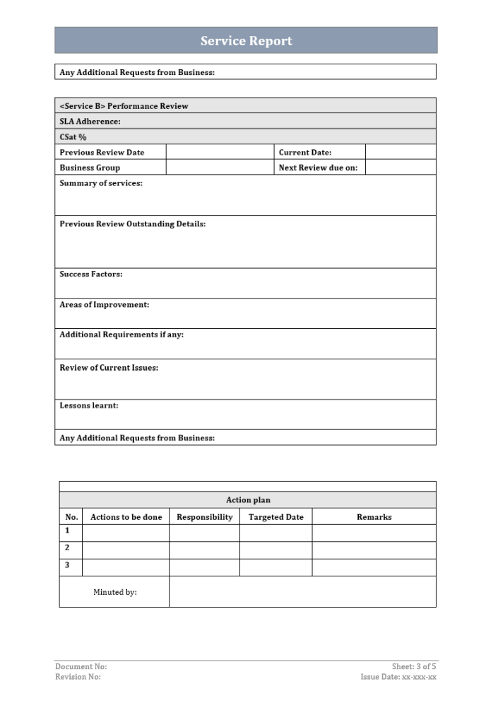 Service Report Template