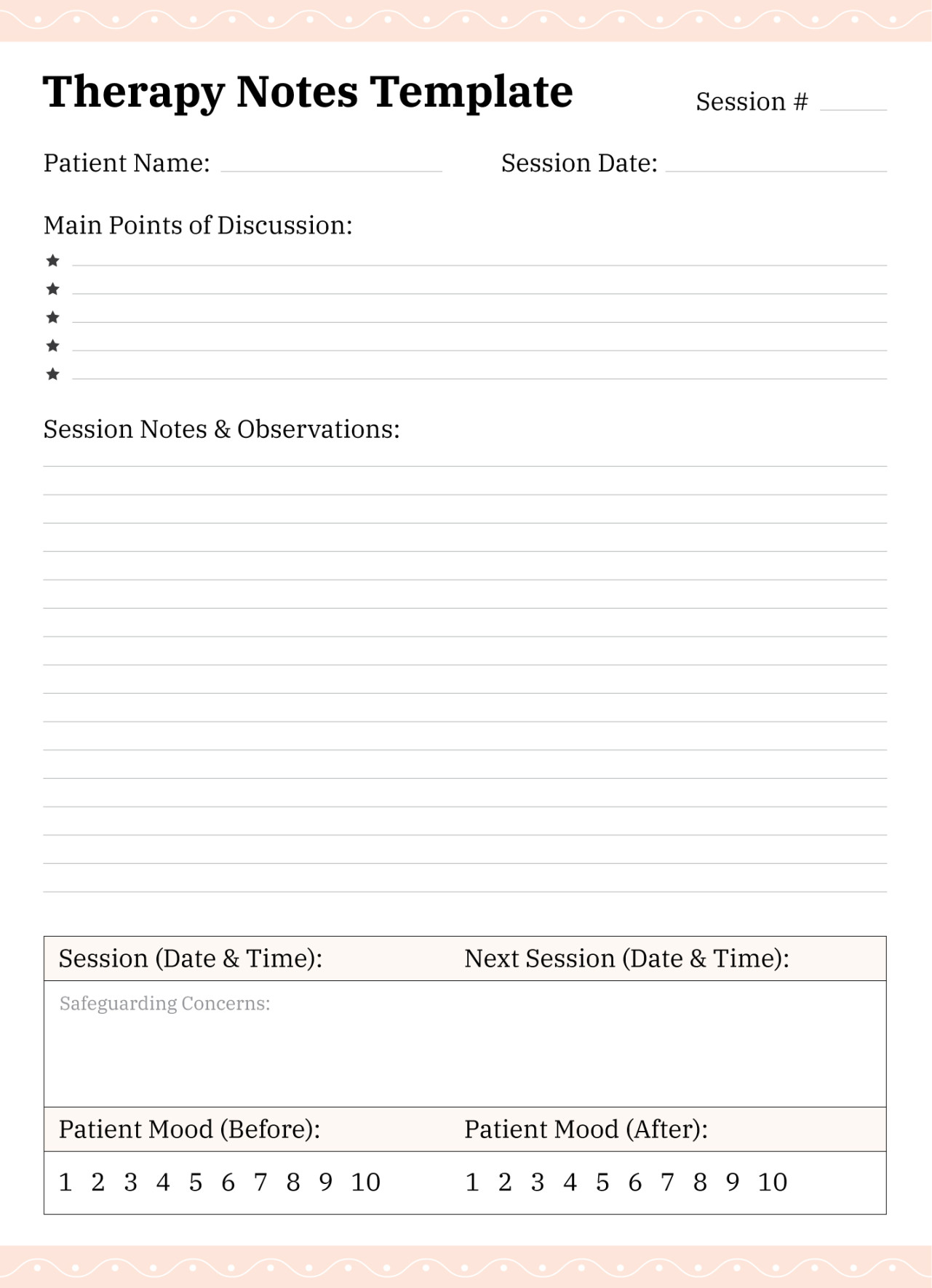 Therapy Notes Free Google Docs Template - gdoc